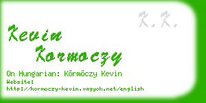kevin kormoczy business card