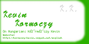 kevin kormoczy business card